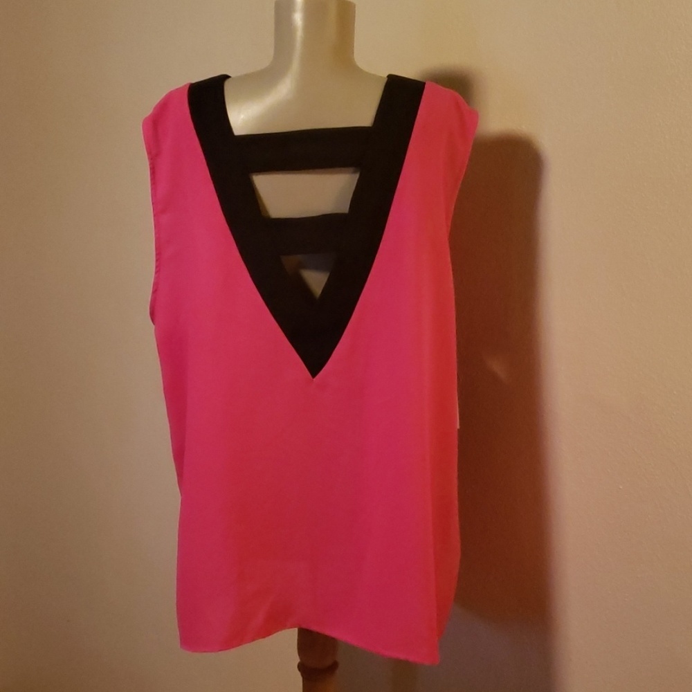 Modamix pink/blk blouse.  Sz 26w